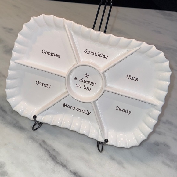 PIER 1 ONE Ice Cream Sunday Toppings Serving Tray Platter - Picture 1 of 4